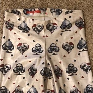 BlackMilk Clothing Ace of Skulls Leggings Size S